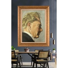 Giyense Özel Seri Altın Paspartulu Çerçeveli Atatürk Tablo J72