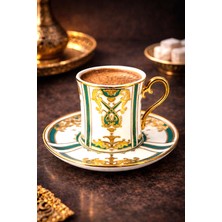 Glazze Barok Yeşil Kahve Takımı 12 Parça