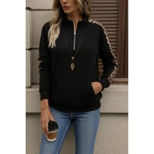 Stelol Kadın Uzun Kollu Balıkçı Yaka Önden Fermuarlı Polar Bluz