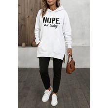 Stelol Kadın Uzun Kollu Kapşonlu Bağcıklı Viskon Iki Iplik Sweat