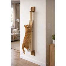 Pati Homes Duvara Monte Kedi Tırmalama Tahtası 90 cm | Kalın Doğal Jüt Halatlı Kedi Tırmalaması