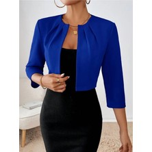 Stelol Kadın Truvakar Kol Önü Açık Kısa Ithal Krep Ceket