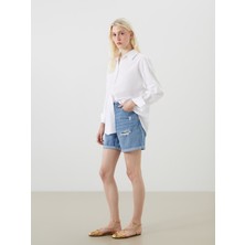 Lc Waikiki Yeni Sezon Boyfriend Fit Yırtık Detaylı Kadın Jean Şort