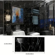 DS LLC Ieg™ Siyah Mermer Desenli Alüminyum Plastik Duvar Sticker DSLLCRS-ETIEG34