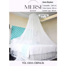 Mersi Shop Tül Cibinlik Yatak Sinekliği – Demir Halkalı Tavan Tipi Sivrisinek Koruyucu