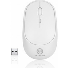 DS LLC Beyaz Renkli Ergonomik Sessiz Kablosuz Mouse – USB Alıcılı, Ofis ve Oyun Için Konforlu Bilgis