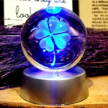 Keyfim Shop Dekoratif Dört Yapraklı Yonca Tasarımlı 3D Cam Küre