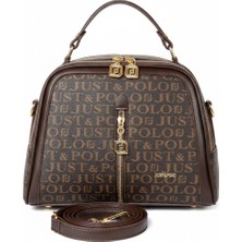 Pratik ve Şık Çok Bölmeli Tasarım - Just Polo Kadın Çantası 2057 Kahverengi