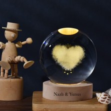 Keyfim Shop Sevgililer Günü Özel Büyük Boy Kalpli Işıklı Cam Küre 8cm