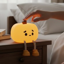 Sevimli Balkabağı Silikon Gece Lambası Yatak Odası Uyku Lambası