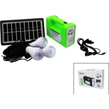 DS LLC Solar Seyyar Panelli - Fiş Şarjlı 2in1 Yatay - Düz Model El Feneri  - 3 Parça  Ampul Kablolu