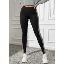 Stelol Kadın Yüksek Bel Yarı Şerit Pul Payetli Dalgıç Tayt