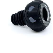 Bıyıklı Tobacco 14MM18MM Uyumlu Silikon Yedek Pipo Haznesi - Kırılmaz Tasarım (Cam Elekli Iç Hazne) - Siyah