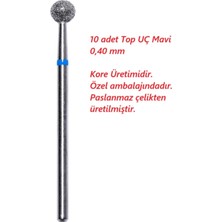 Normadia 10 Adet Elmas Kuru Manikür Ucu Top Uç Mavi