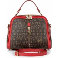 Pratik ve Şık Çok Bölmeli Tasarım - Just Polo Kadın Çantası 2057 Kırmızı