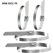 MN6 Sscc-79 Metal Kelepçe|elektrik ve Ağ Kabloları UYUMLU/7.9X200MM-7 Adet/paslanmaz Çelik Kablo Bağı