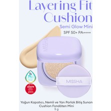 MISSHA Yarı Parlak Mini Cushion Mıssha Layering Fit Semi Glow Cushion Mini Spf 50+ Pa++++ (No.21 Vanilla)