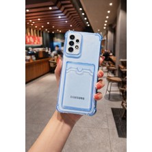 Tech&bello accessories Samsung A53 Uyumlu Darbeye Dayanıklı Kamera Lens Korumalı Kartlıklı Renkli Şeffaf Silikon Kılıf