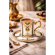 Glazze Barok Siyah Kahve Takımı 12 Parça