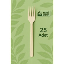 Ekolojik Ambalaj Doğa Dostu Organik Mısır Nişastası Çatal 25 Adet