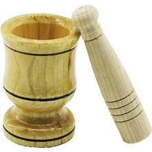 DS LLC Küçük Boy  Ahşap Havan Sarımsak Dövecek Ç: 6cm--D: 4cm--Y: 8.8cm Fileli Ambalaj (4887)