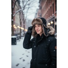 Bite Nose Kostan Aksesuar Kürk Detaylı Pilot Şapka – Soğuk Havalara Uygun, Kulaklıklı, Şık ve Sıcak Tutan Unisex Kışlık Aviator Şapka