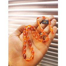 Sistem Püsküllü Ateş Hareli Sıkma Toz Kehribar Erkek Tesbih