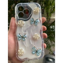 Coolacs Oppo A3 Uyumlu Kılıf Kamera Korumalı Kelebek ve Çiçek Kabartmalı Desenli Kapak