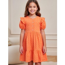 Öykü Kids Pamuk Fisto Kumaş Uzun Çocuk Elbise