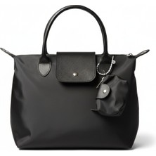 CLASSBAG Charmlı Siyah Büyük Boy Suya Dayanıklı Kadın Omuz Çantası