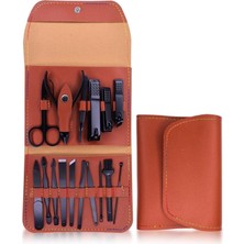 Normadia Kahverengi Deri Çantalı 16 Parça Manikür Seti Şık ve Pratik Kullanım