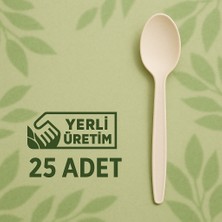 Ekolojik Ambalaj Doğa Dostu Organik Mısır Nişastası Kaşık 25 Adet