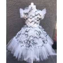 Lunas Tekstil Tokalı Pullu Tüylü Elbıse