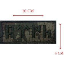 Single Sword Nakış Patch Göktürkçe Türk Yazılı Cırtlı Askeri ve Outdoor Arma - TSK