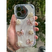 Coolacs Realme C63 Uyumlu Kılıf Kamera Korumalı Kelebek ve Çiçek Kabartmalı Desenli Kapak