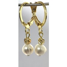 Beyaz İnci Küpe Dorikalı Halka Kapama