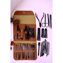 Normadia Kahverengi Deri Çantalı 16 Parça Manikür Seti, Pratik ve Şık Kullanım