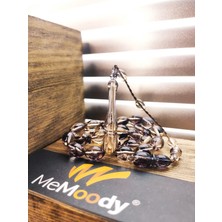 Sistem Püsküllü Koyu Hareli Sıkma Toz Kehribar Erkek Tesbih