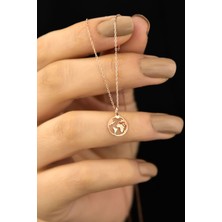 PremiumPort 925 Ayar Gümüş Rose Kaplama Dünya Kadın Kolye, Zarif ve Şık Tasarım