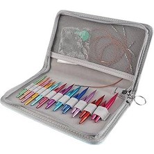 İğne İzi Yuvarlak Örgü Iğnesi Seti, Alüminyum 24 Değiştirilebilir Ebat,