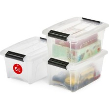 İris Iris Ohyama Kapaklı Saklama Kutuları, 5 Litre, 3'lü Set