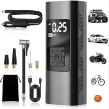 Serreha EG-216 | Taşınabilir Dijital Hava Kompresörü | 150 Psı | LED Işıklı | Otomatik Durdurma | USB Şarjlı | Araba-Bisiklet-Motosiklet-Top Için Uygun
