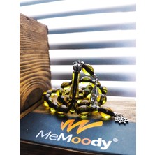 Alpaka Püsküllü Sarı Sürmeli Sıkma Toz Kehribar Erkek Tesbih