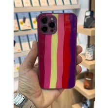 Aplus Iphone 12 Pro Max 6 Renkli Gökkuşağı Desenli Lens Korumalı Şık Tasarımlı Kılıf