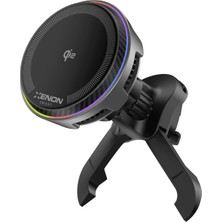 Xenon Smart Qi2 Kablosuz Araç Şarjı ve Tutucu | 15W, Aktif Soğutma Fanı, 48W Hızlı Şarj Adaptörü, 360° (X6416)