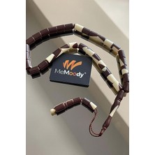 Alpaka Püsküllü Kapsül Kesim Kahve/beyaz Toz Kehribah Erkek Tesbih