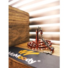 Alpaka Püsküllü Mercan Sürmeli Sıkma Toz Kehribar Erkek Tesbih