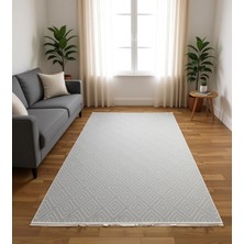 Bademli Halı Lüx Dokuma Taban Dekoratif Halı 8018 Gri