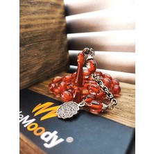 Alpaka Püsküllü Mercan Sürmeli Sıkma Toz Kehribar Erkek Tesbih