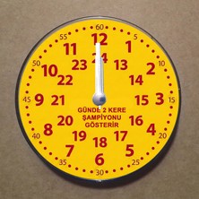 Bsb Sarı Kırmızı Taraftar Temalı Magnet Saat Buzdolabı Süsü Duvar Saati 10,5cm MS4002